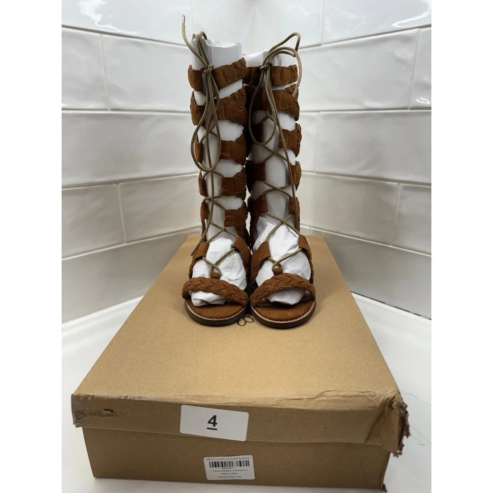 New Joyfolie Vilette Gladiator Brown Lace Up Sandals Size toddler 11‎